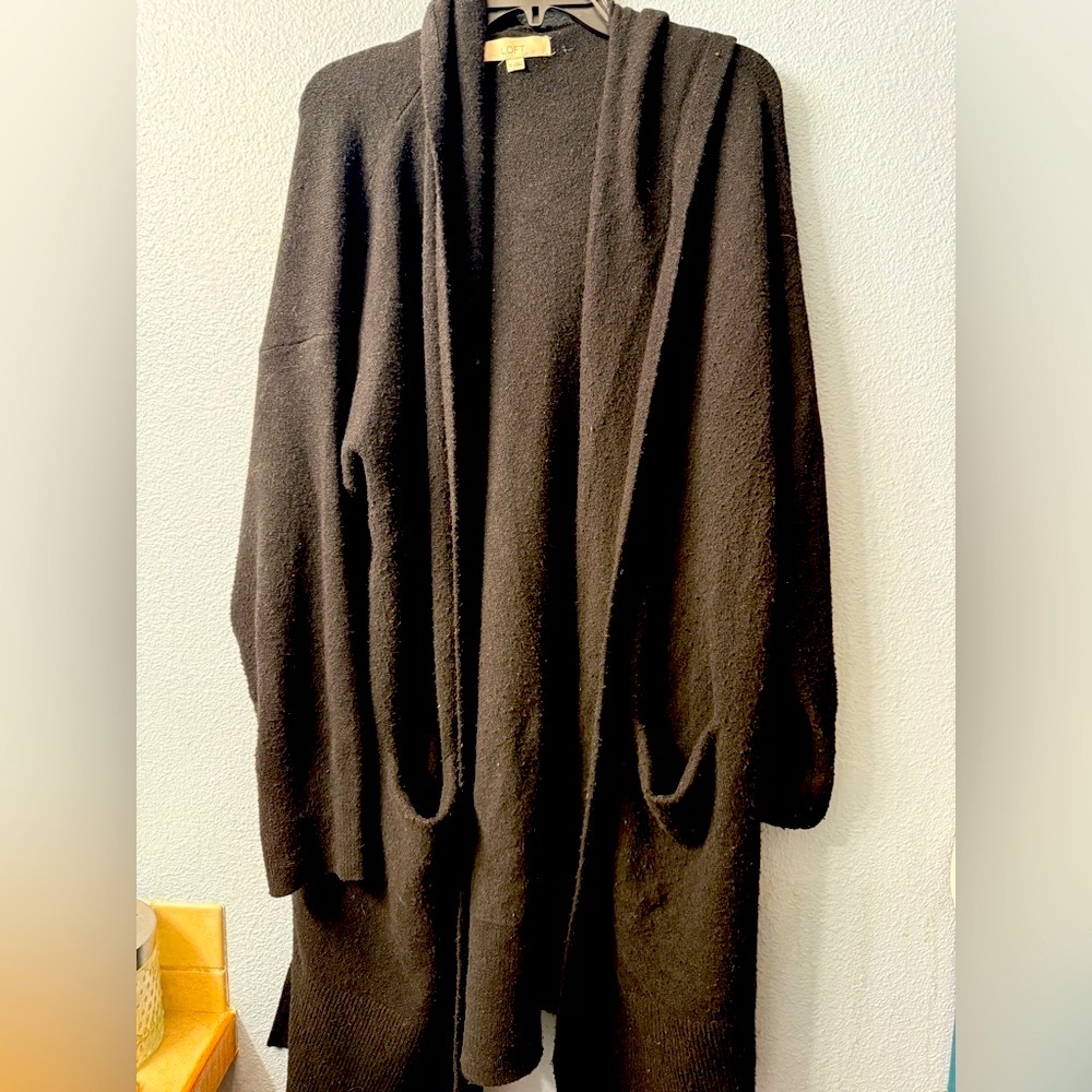 LOFT Dark Black Cardigan Sweater